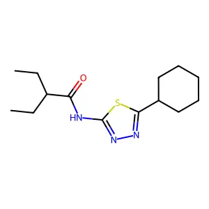 N-(5-cyclohexyl-1,3,4-thiadiazol-2-yl)-2-ethylbutanamide structure
