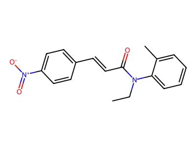 (E)-N-ethyl-N-(2-methylphenyl)-3-(4-nitrophenyl)prop-2-enamide structure
