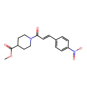 methyl 1-[(2E)-3-(4-nitrophenyl)prop-2-enoyl]piperidine-4-carboxylate structure