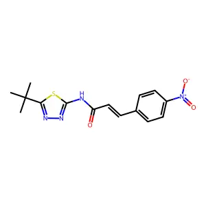 (E)-N-(5-tert-butyl-1,3,4-thiadiazol-2-yl)-3-(4-nitrophenyl)prop-2-enamide structure
