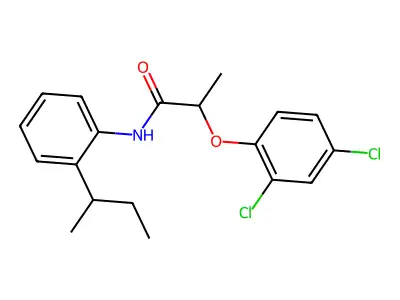 N-(2-sec-butylphenyl)-2-(2,4-dichlorophenoxy)propanamide structure