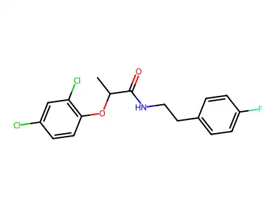 2-(2,4-dichlorophenoxy)-N-[2-(4-fluorophenyl)ethyl]propanamide structure