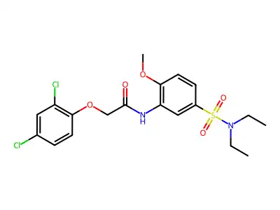 2-(2,4-dichlorophenoxy)-N-[5-(diethylsulfamoyl)-2-methoxyphenyl]acetamide structure