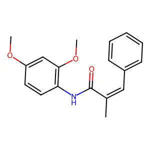 (E)-N-(2,4-dimethoxyphenyl)-2-methyl-3-phenylprop-2-enamide structure