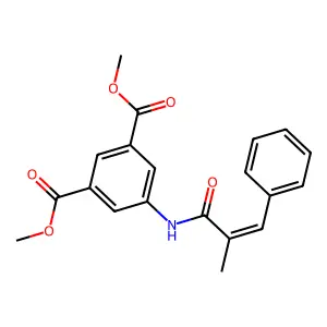 methyl 5-((2E)-2-methyl-3-phenylprop-2-enoylamino)-3-(methoxycarbonyl)benzoate structure