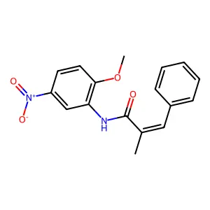 (E)-N-(2-methoxy-5-nitrophenyl)-2-methyl-3-phenylprop-2-enamide structure