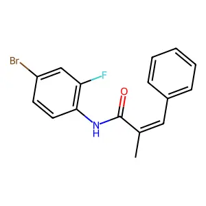 (E)-N-(4-bromo-2-fluorophenyl)-2-methyl-3-phenylprop-2-enamide structure