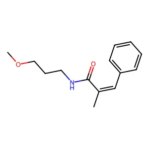 (E)-N-(3-methoxypropyl)-2-methyl-3-phenylprop-2-enamide structure