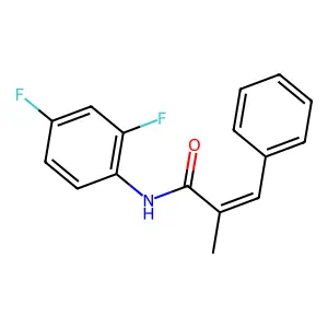 (E)-N-(2,4-difluorophenyl)-2-methyl-3-phenylprop-2-enamide structure
