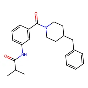 N-[3-(4-benzylpiperidine-1-carbonyl)phenyl]-2-methylpropanamide structure