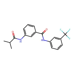 3-(2-methylpropanoylamino)-N-[3-(trifluoromethyl)phenyl]benzamide structure
