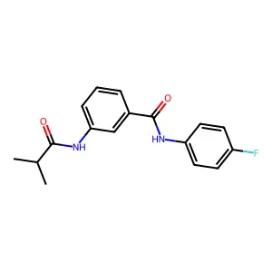 N-(4-fluorophenyl)-3-(2-methylpropanoylamino)benzamide structure