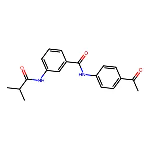 N-(4-acetylphenyl)-3-(2-methylpropanoylamino)benzamide structure