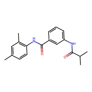 N-(2,4-dimethylphenyl)-3-(2-methylpropanoylamino)benzamide structure