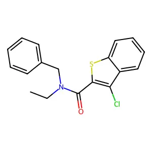 N-benzyl-3-chloro-N-ethyl-1-benzothiophene-2-carboxamide structure