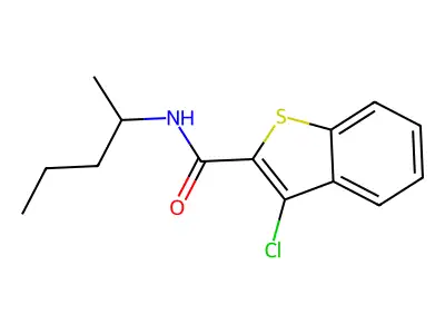 3-chloro-N-pentan-2-yl-1-benzothiophene-2-carboxamide structure