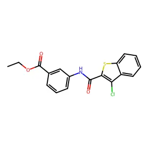 Ethyl 3-[(3-chlorobenzo[b]thiophen-2-yl)carbonylamino]benzoate structure