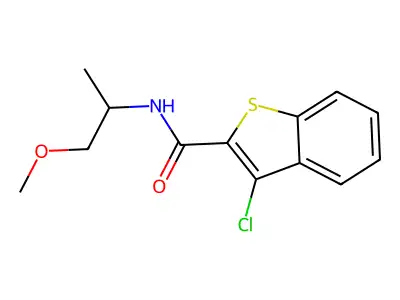3-chloro-N-(1-methoxypropan-2-yl)-1-benzothiophene-2-carboxamide structure