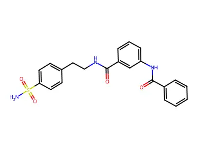 3-benzamido-N-[2-(4-sulfamoylphenyl)ethyl]benzamide structure