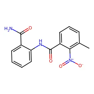 N-(2-carbamoylphenyl)-3-methyl-2-nitrobenzamide structure