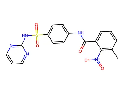 3-methyl-2-nitro-N-[4-(pyrimidin-2-ylsulfamoyl)phenyl]benzamide structure