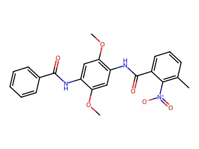 N-(4-benzamido-2,5-dimethoxyphenyl)-3-methyl-2-nitrobenzamide structure