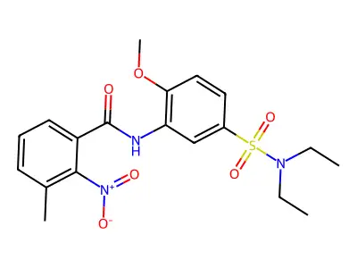N-[5-(diethylsulfamoyl)-2-methoxyphenyl]-3-methyl-2-nitrobenzamide structure
