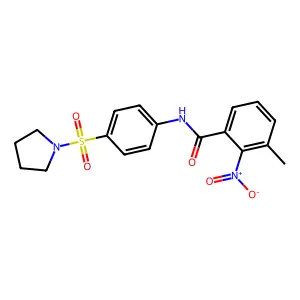 3-methyl-2-nitro-N-(4-pyrrolidin-1-ylsulfonylphenyl)benzamide structure