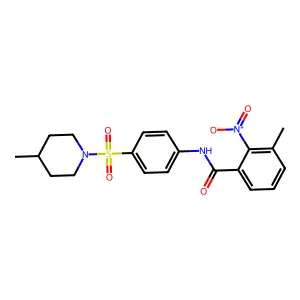 3-methyl-N-[4-(4-methylpiperidin-1-yl)sulfonylphenyl]-2-nitrobenzamide structure
