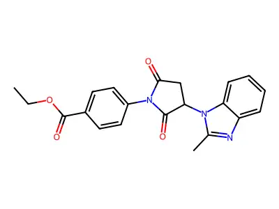 ethyl 4-[3-(2-methyl-1H-benzimidazol-1-yl)-2,5-dioxopyrrolidin-1-yl]benzoate structure