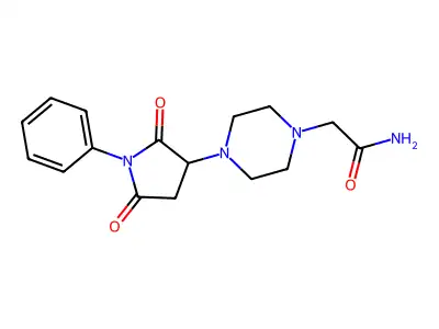 2-[4-(2,5-Dioxo-1-phenylpyrrolidin-3-yl)piperazin-1-yl]acetamide structure