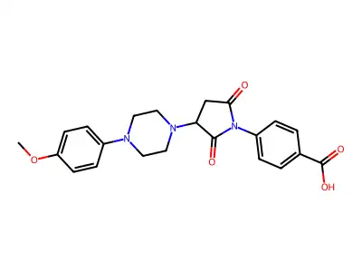 4-{3-[4-(4-Methoxyphenyl)piperazin-1-yl]-2,5-dioxopyrrolidin-1-yl}benzoic acid structure