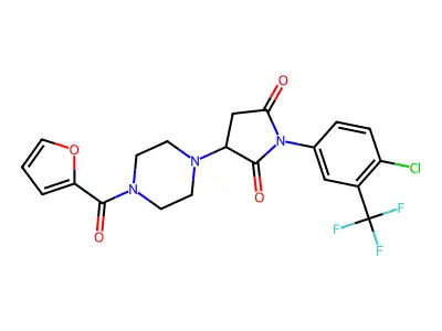 1-[4-chloro-3-(trifluoromethyl)phenyl]-3-[4-(furan-2-carbonyl)piperazin-1-yl]pyrrolidine-2,5-dione structure