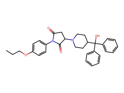 3-{4-[hydroxy(diphenyl)methyl]piperidin-1-yl}-1-(4-propoxyphenyl)pyrrolidine-2,5-dione structure