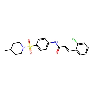 (E)-3-(2-chlorophenyl)-N-[4-(4-methylpiperidin-1-yl)sulfonylphenyl]prop-2-enamide structure