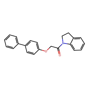 1-(2,3-Dihydroindol-1-yl)-2-(4-phenylphenoxy)ethanone structure