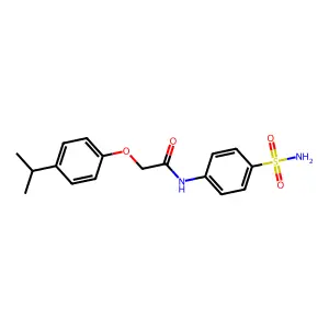 N-[4-(aminosulfonyl)phenyl]-2-(4-isopropylphenoxy)acetamide structure