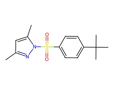 1-[(4-tert-butylphenyl)sulfonyl]-3,5-dimethyl-1H-pyrazole structure