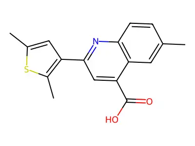 2-(2,5-Dimethylthiophen-3-yl)-6-methylquinoline-4-carboxylic acid structure