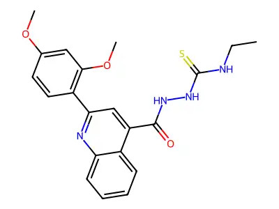 1-[[2-(2,4-Dimethoxyphenyl)quinoline-4-carbonyl]amino]-3-ethylthiourea structure