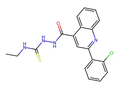 1-[[2-(2-Chlorophenyl)quinoline-4-carbonyl]amino]-3-ethylthiourea structure