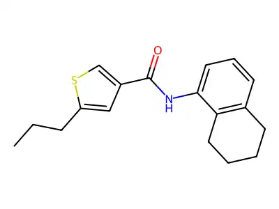 5-propyl-N-(5,6,7,8-tetrahydronaphthalen-1-yl)thiophene-3-carboxamide structure