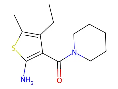 4-Ethyl-5-methyl-3-(piperidin-1-ylcarbonyl)thien-2-ylamine structure