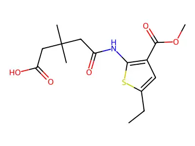 4-[(5-ethyl-3-methoxycarbonyl-thiophen-2-yl)carbamoyl]-3,3-dimethyl-butanoic Acid structure