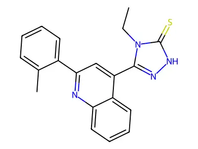 4-ethyl-3-[2-(2-methylphenyl)quinolin-4-yl]-1H-1,2,4-triazole-5-thione structure