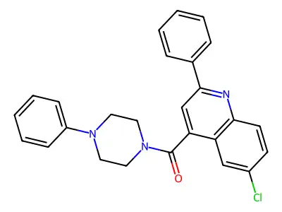 (6-Chloro-2-phenylquinolin-4-yl)-(4-phenylpiperazin-1-yl)methanone structure