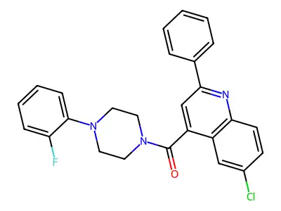 (6-Chloro-2-phenylquinolin-4-yl)-[4-(2-fluorophenyl)piperazin-1-yl]methanone structure