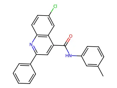 6-chloro-N-(3-methylphenyl)-2-phenylquinoline-4-carboxamide structure