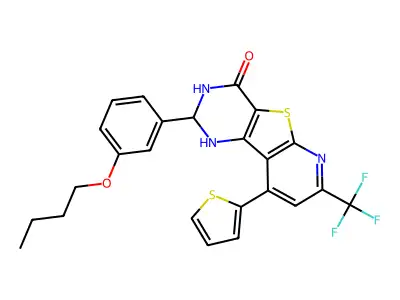 2-(3-Butoxyphenyl)-2,3-dihydro-9-(2-thienyl)-7-(trifluoromethyl)pyrido[3',2':4,5]thieno[3,2-d]pyrimidin-4(1H)-one structure