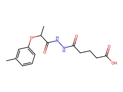 5-{2-[2-(3-Methylphenoxy)propanoyl]hydrazinyl}-5-oxopentanoic acid structure